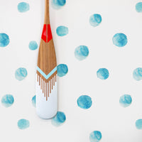 watercolor painted dots pattern wallpaper in blue for modern kids bedroom