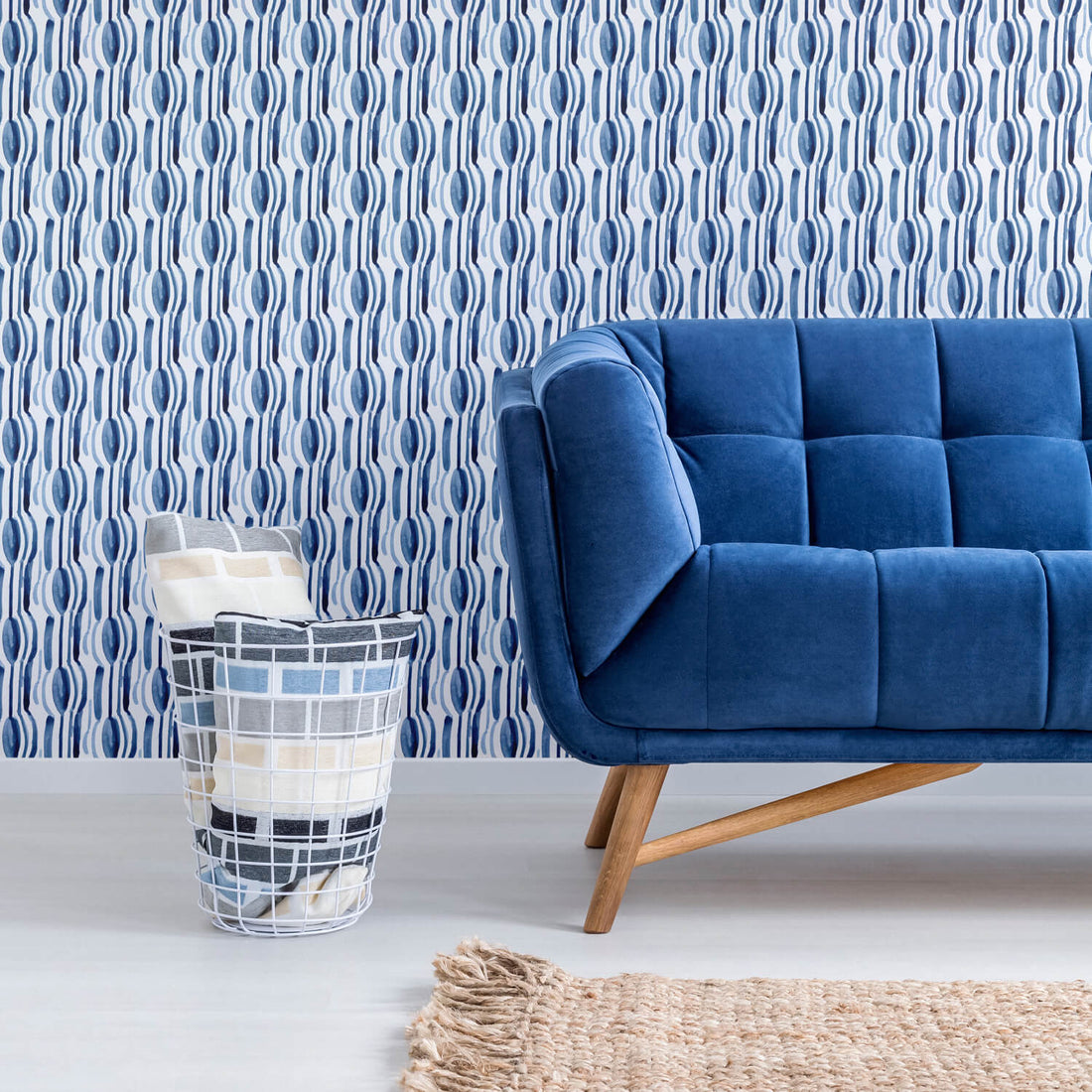 modern watercolor boys bedroom removable wallpaper