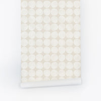 neutral color circle pattern removable wallpaper