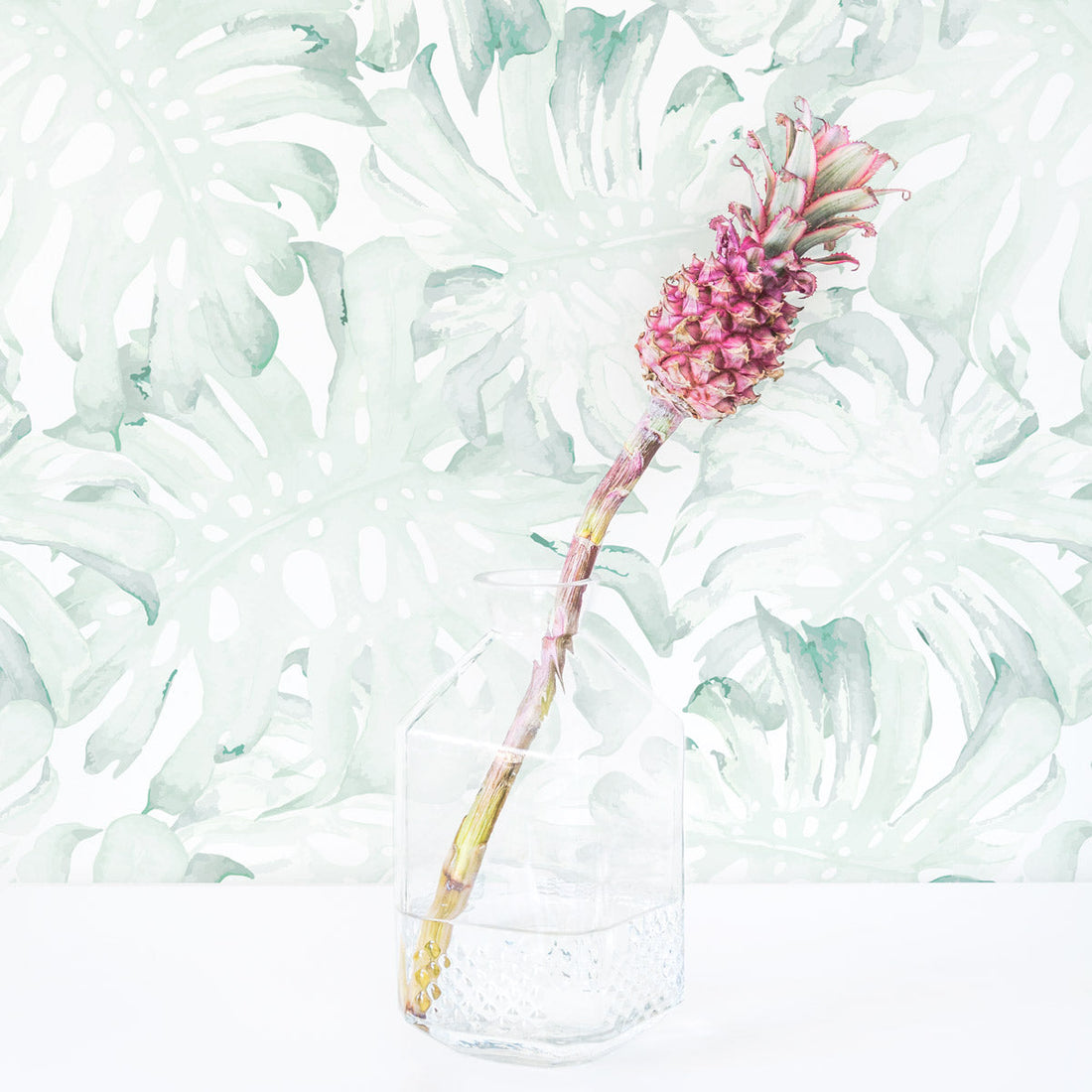 large scale green palm leaves removable wallpaper for kids bedroom
