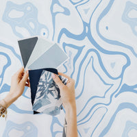 light blue quartz inspired wallpaper design