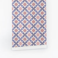 Oriental tiles removable wallpaper roll