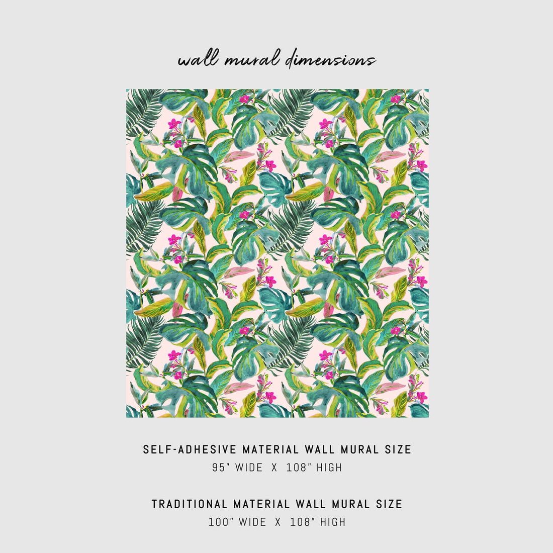 Vibrant tropical wallpaper in self adhesive or traditional wallpaper materials