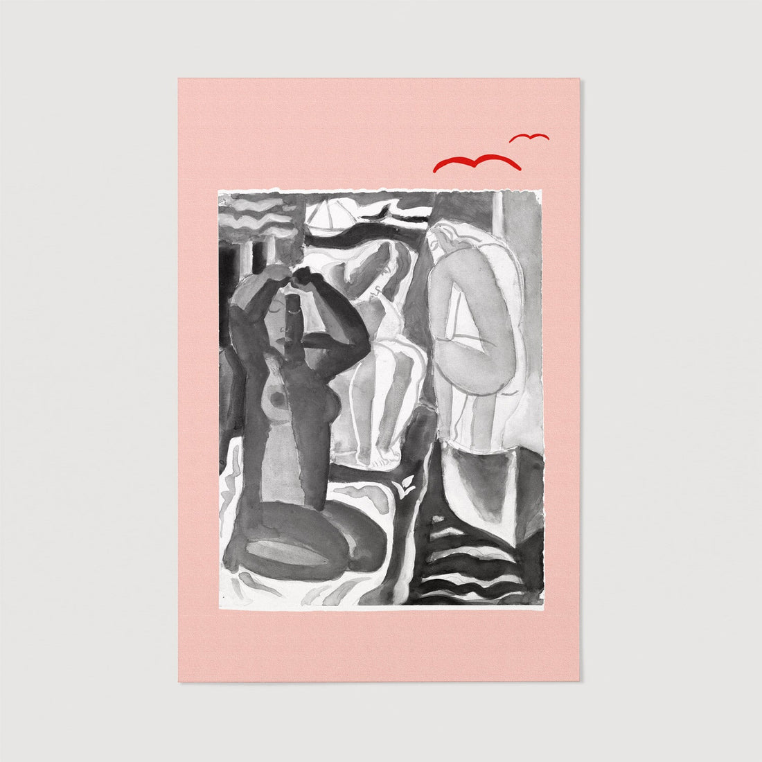 Beach house wall art print 