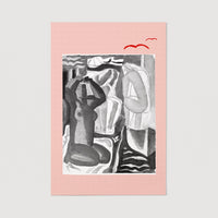 Beach house wall art print 