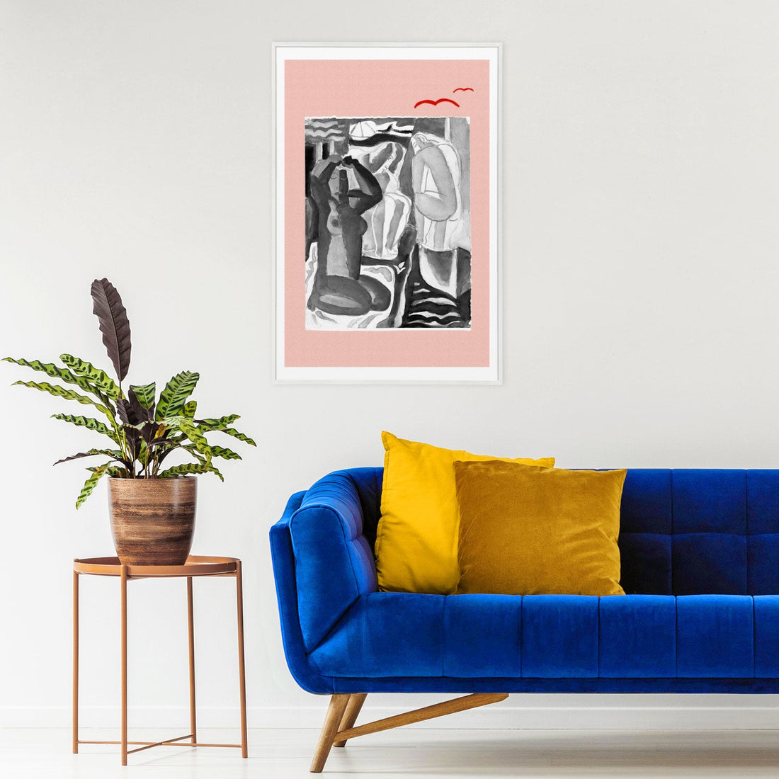 Feminine blush pink painting art print
