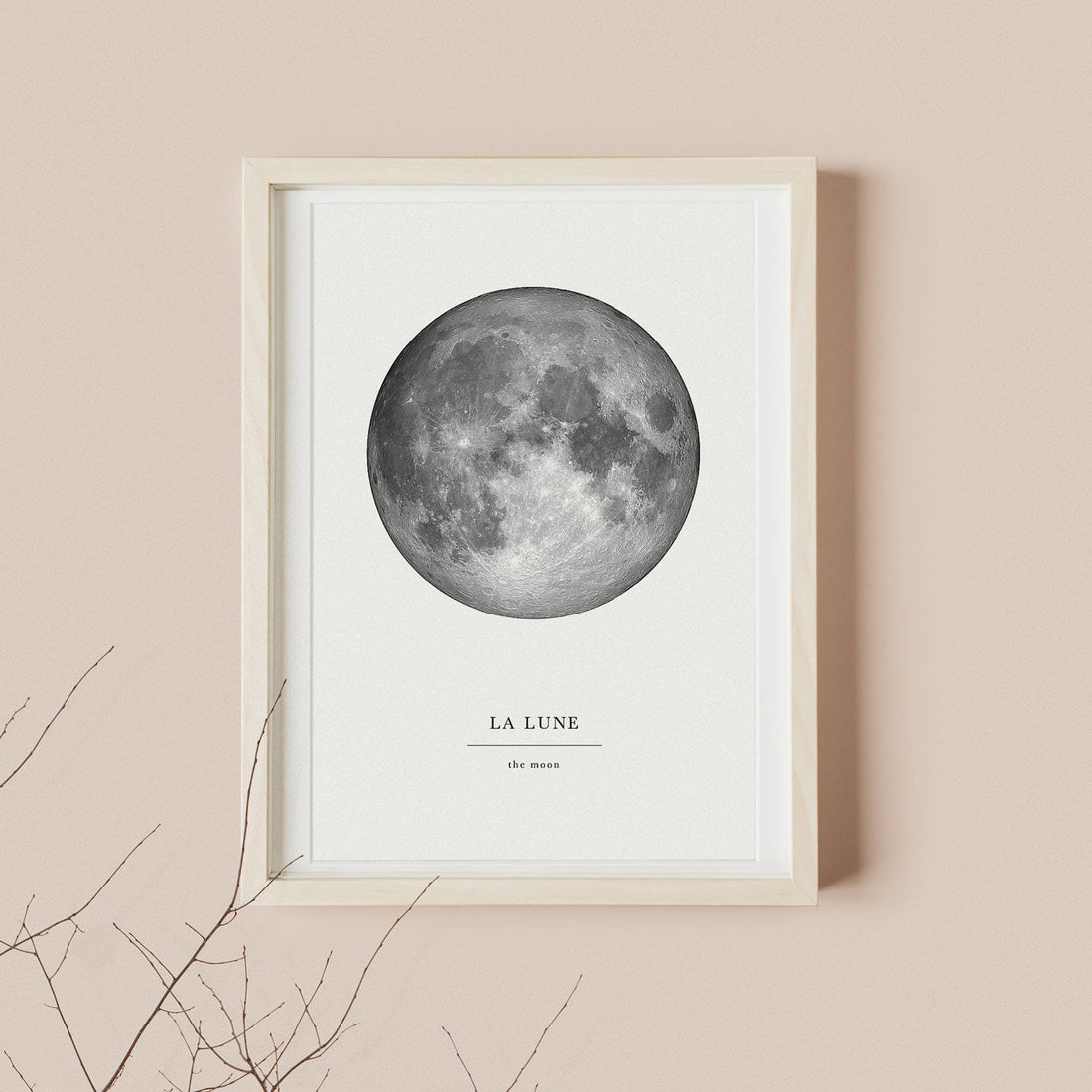 scandinavian monochrome moon inspired wall art print