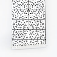 simple scandinavian style black geometric lines pattern wallpaper