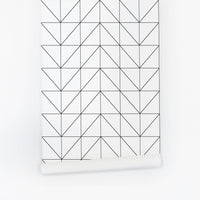 scandinavian design chevron removable wallpaper with black lines
