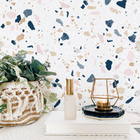 Pastel color terrazzo tile wallpaper interior