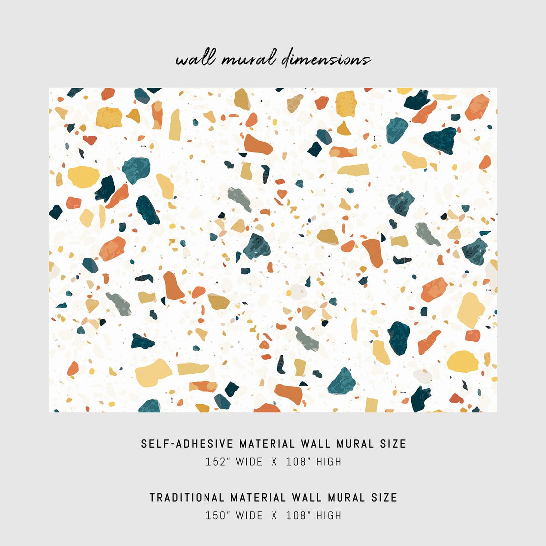 stone inspired wall mural design in bright colors