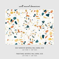 stone inspired wall mural design in bright colors