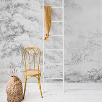 Bright kids room interior with vintage forest design removable wallpaper