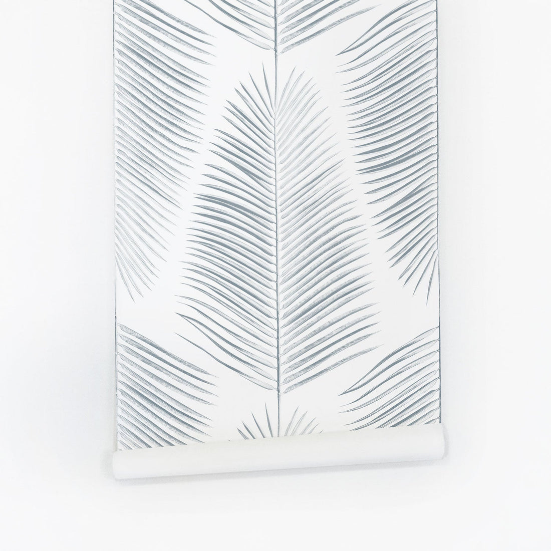 Blue palm leaves removable wallpaper