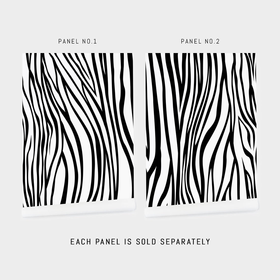 black and white animal print peel and stick wallpaper design