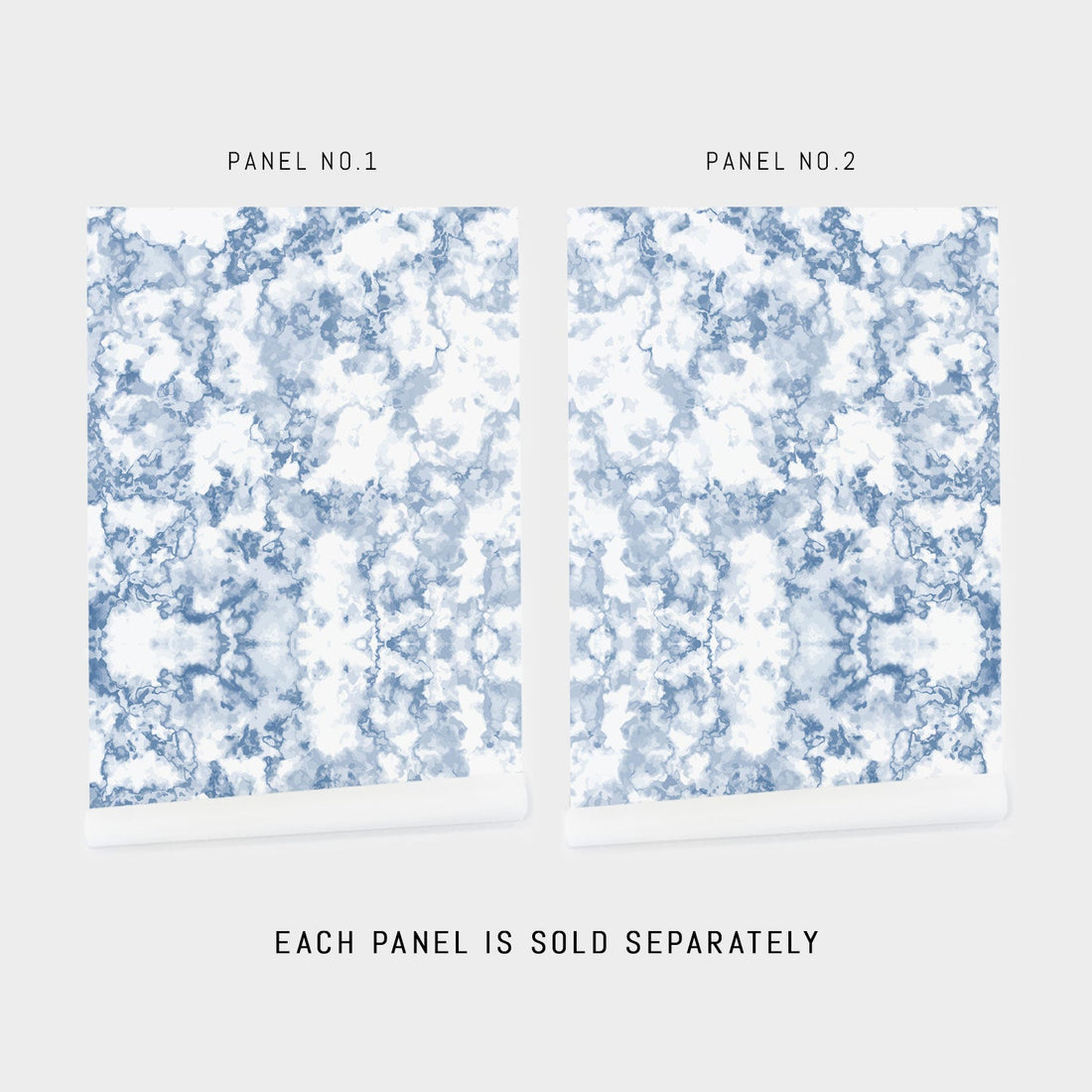blue marble inspired wallpaper for ocean theme powder room