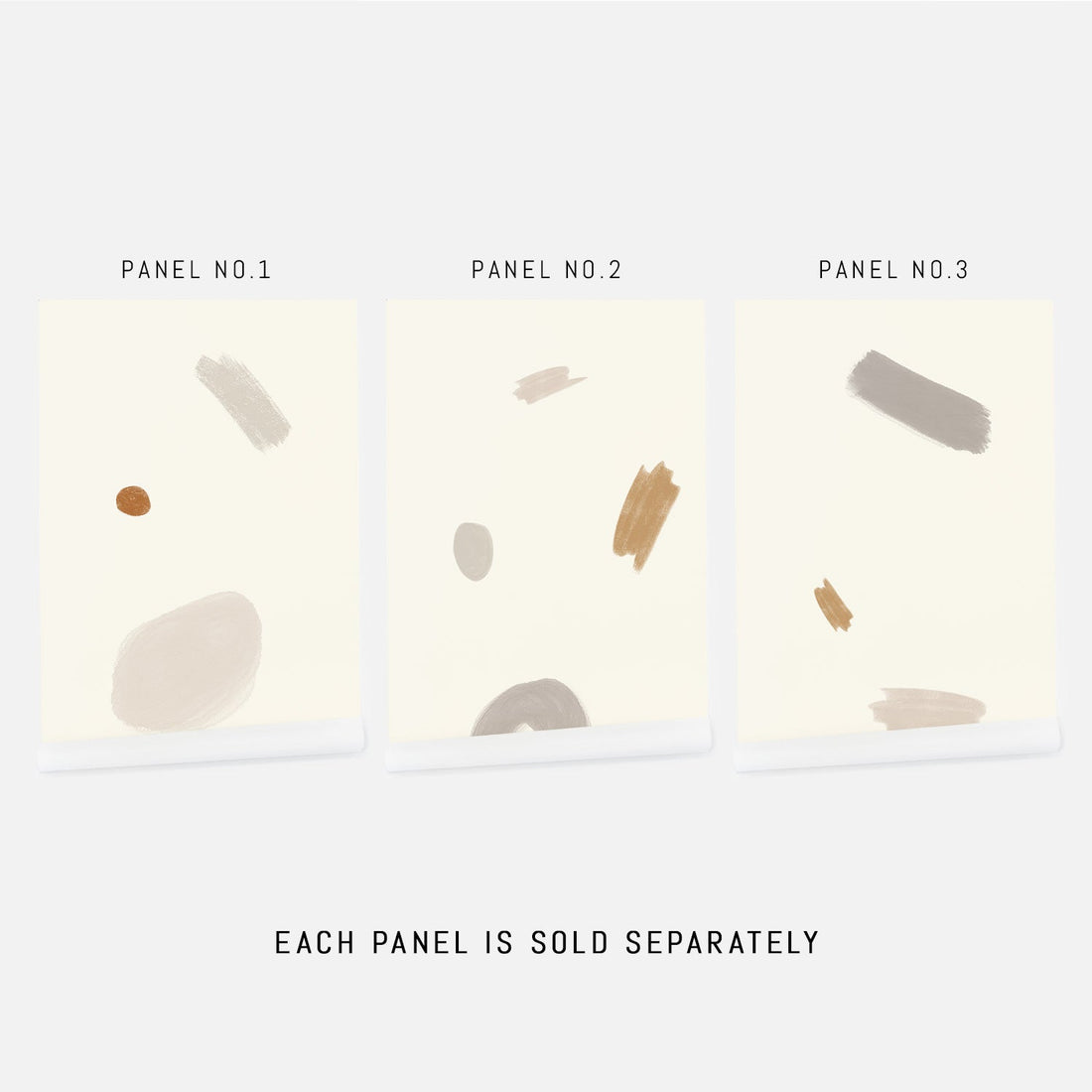neutral colors paintbrush inspired geometric shapes removable wallpaper