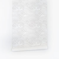 Modern wave design removable wallpaper