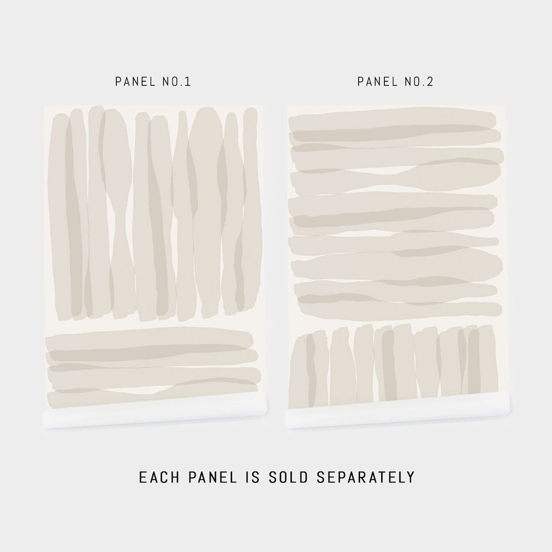 painted watercolor lines print wallpaper in light beige colors