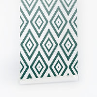 diamond shape green ombre design removable wallpaper