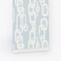 chained removable wallpaper design in blue