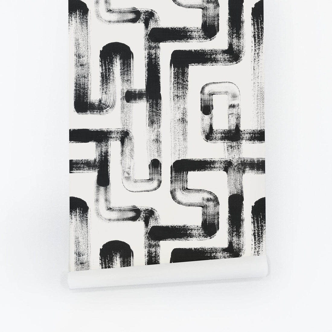 Geometric brush strokes design removable wallpaper
