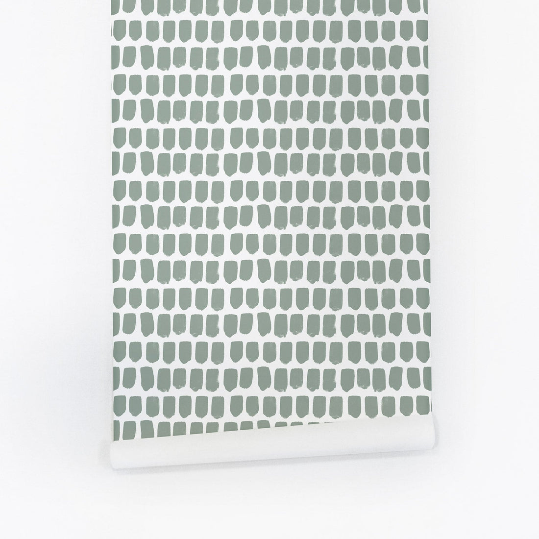 Sage green removable wallpaper with hand drawn watercolor brush strokes