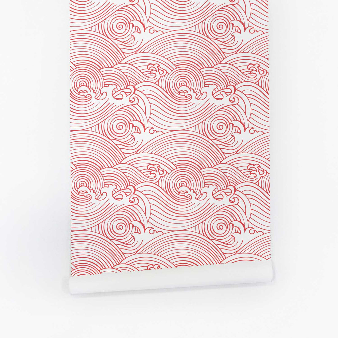 Coral color waves design removable wallpaper