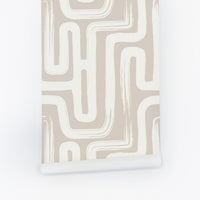 maze inspired removable wallpaper with lines