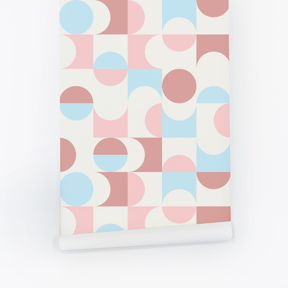 modern geometric wallpaper design in pastel colors