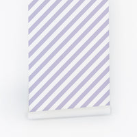 pastel purple diagonal stripes removable wallpaper