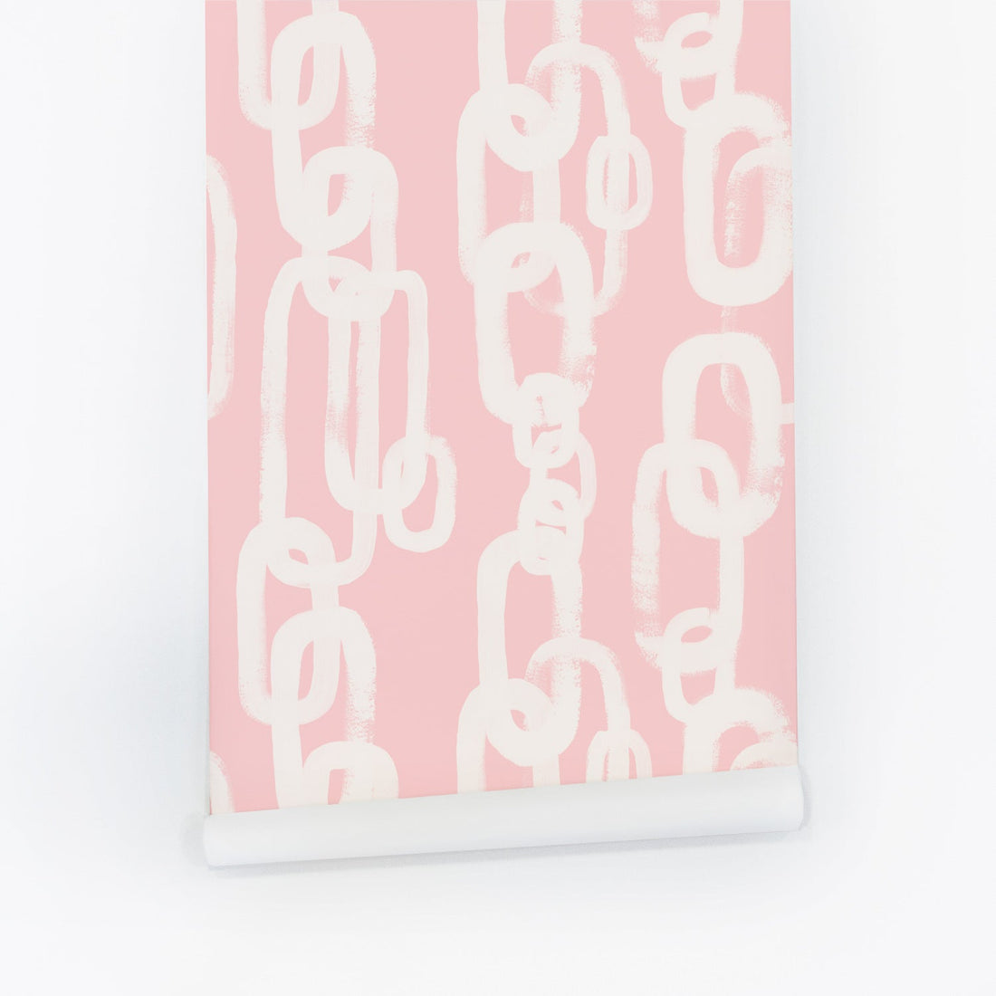pastel pink chain link inspired removable wallpaper