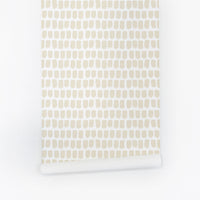tiny brush effect speckles print wallpaper in neutral beige color