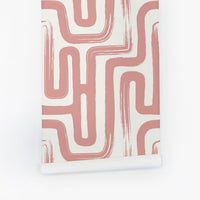pastel pink maze removable wallpaper