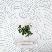 Light blue waves design  removable wallpaper