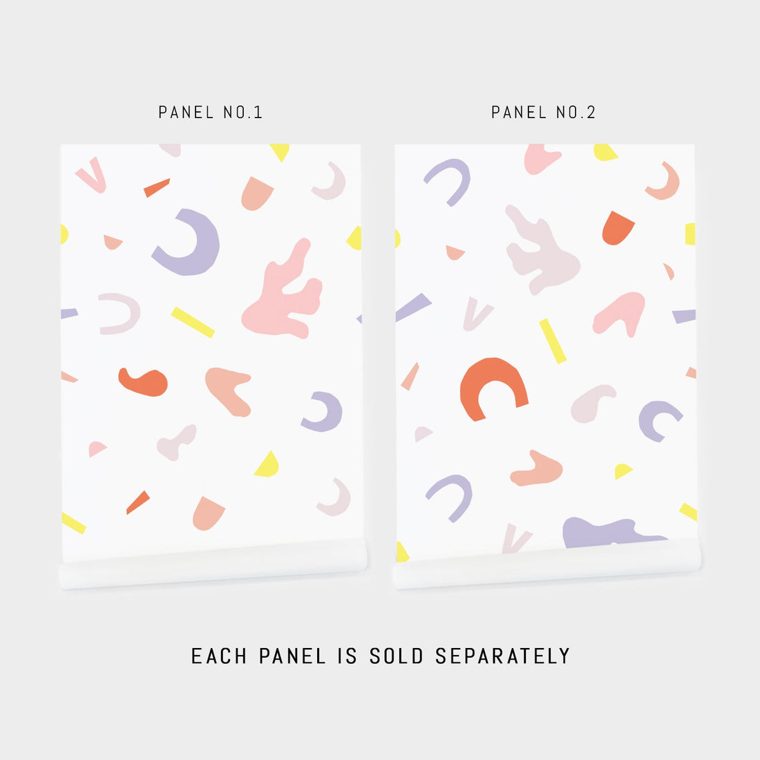 bright pastel geometric shapes inspired removable wallpaper design