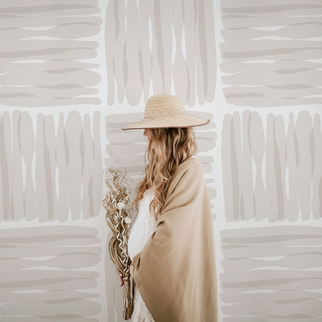 abstract large scale pattern wallpaper in neutral colors