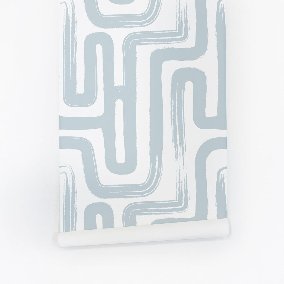 Brush stroke design removable wallpaper in light blue color