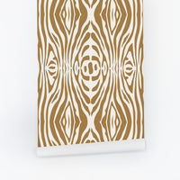 safari theme animal print wallpaper in gold color