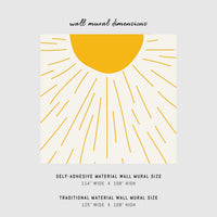 Minimal design sun wall mural