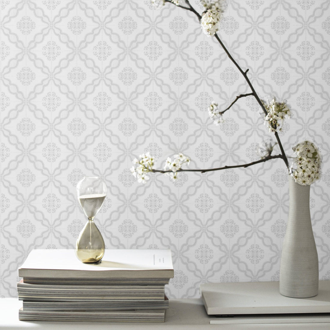 bright grey tiles inspired removable wallpaper