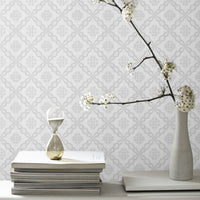 bright grey tiles inspired removable wallpaper