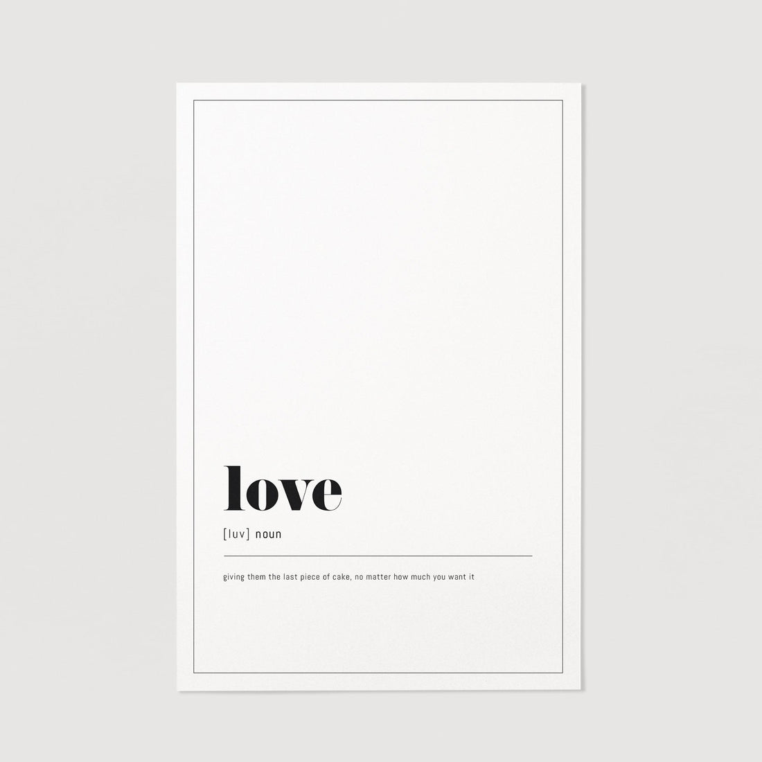 Love definition wall print