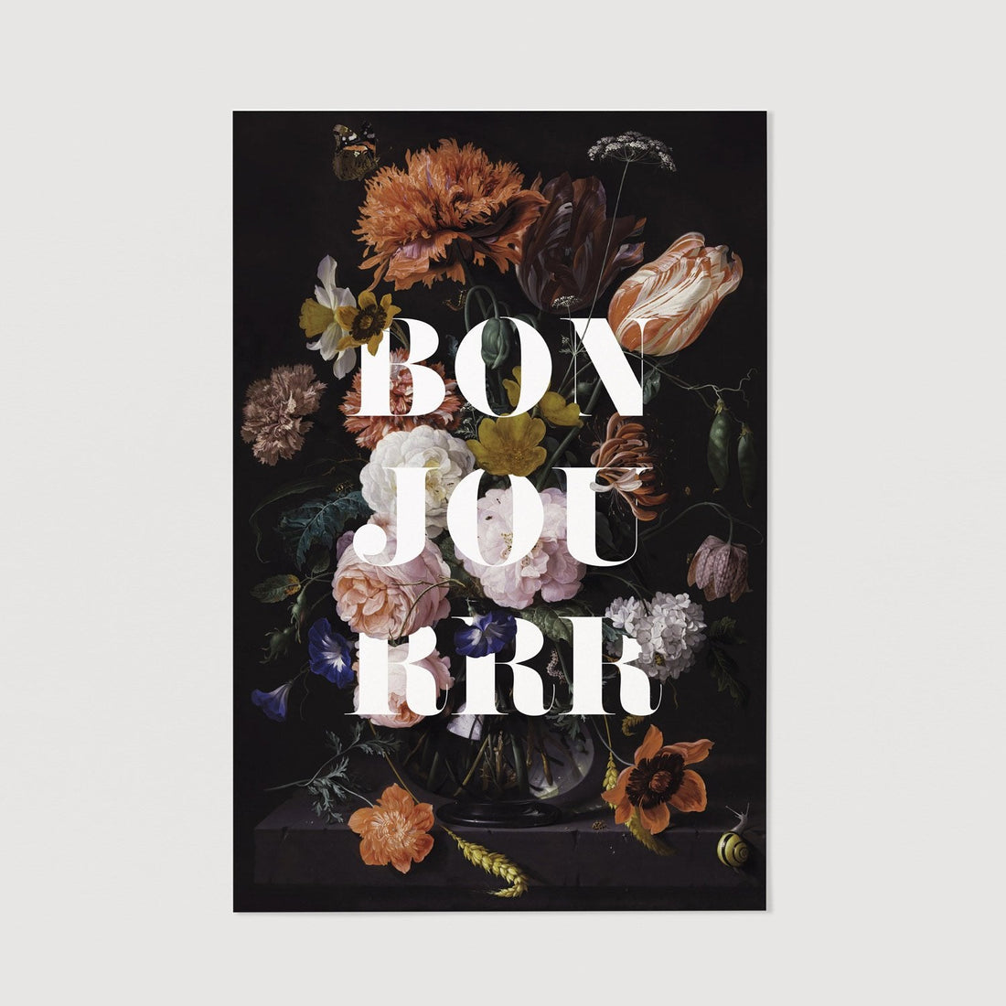 Dark peonies wall print
