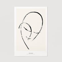 Abstract female portrait in sketched style
