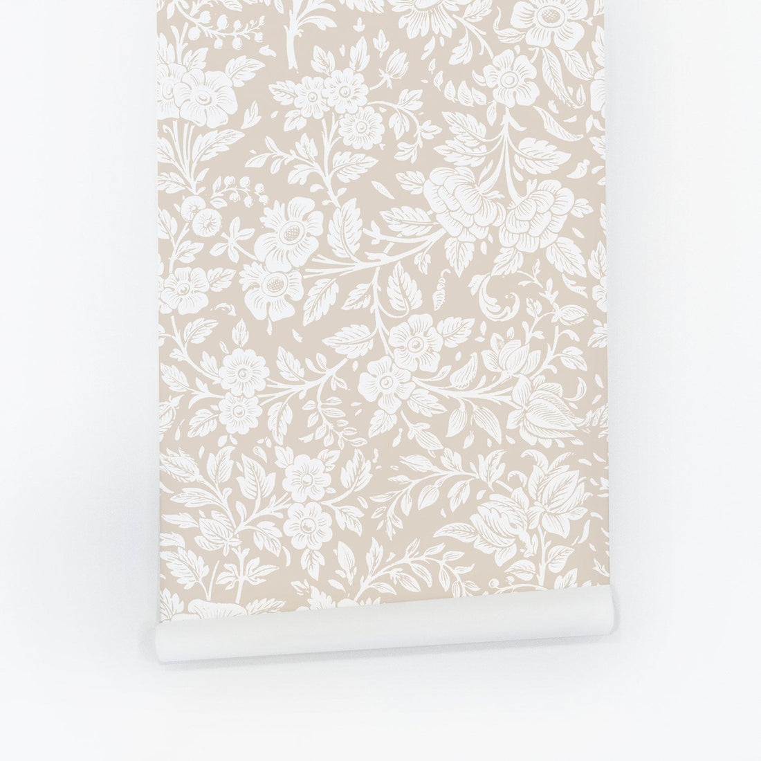 antique looking floral peel and stick wallpaper print