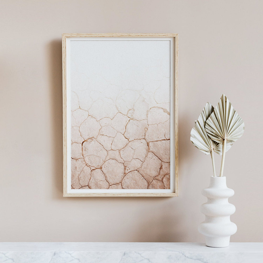 interior with ombre desert inspired wall art poster