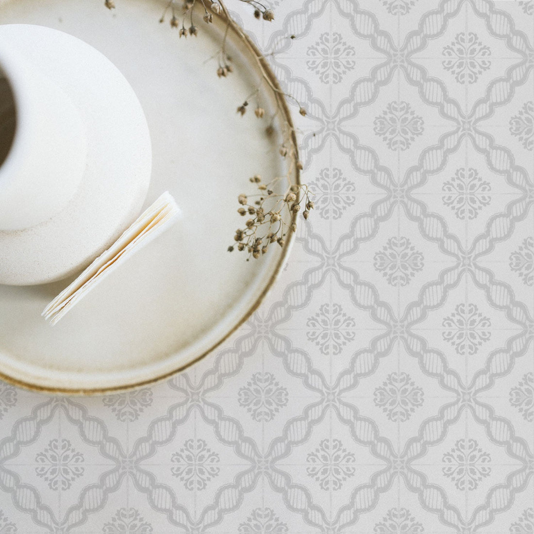 ceramic tiles removable wallpaper in grey