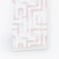 pastel pink crossed lines design wallpaper in peel and stick
