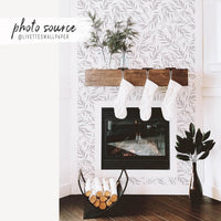 modern farmhouse design botanical wallpaper in a festive setting